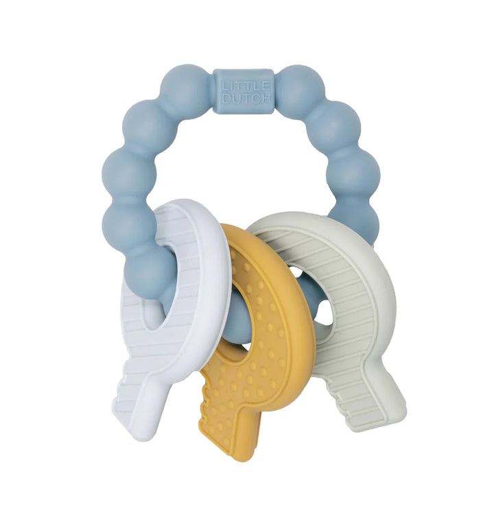 Little Dutch Silicone Teething Toy Keychain | Blue