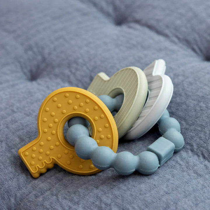 Little Dutch Silicone Teething Toy Keychain | Blue