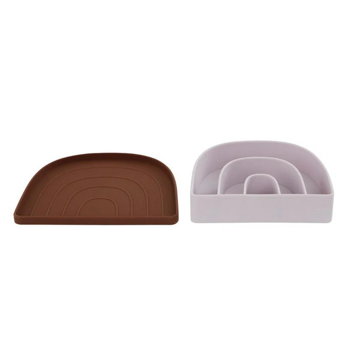 OYOY Mini Rainbow Plate & Bowl Set | Caramel/Lavender