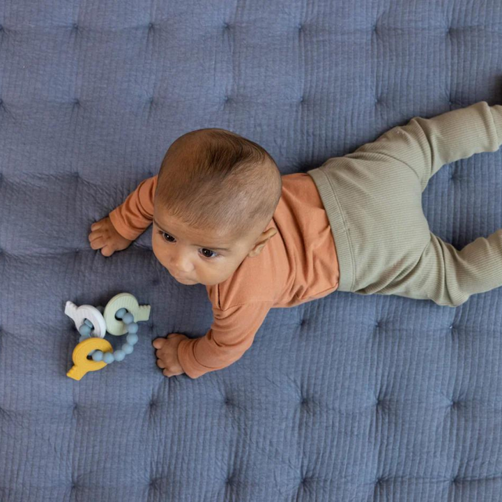 Little Dutch Silicone Teething Toy Keychain | Blue