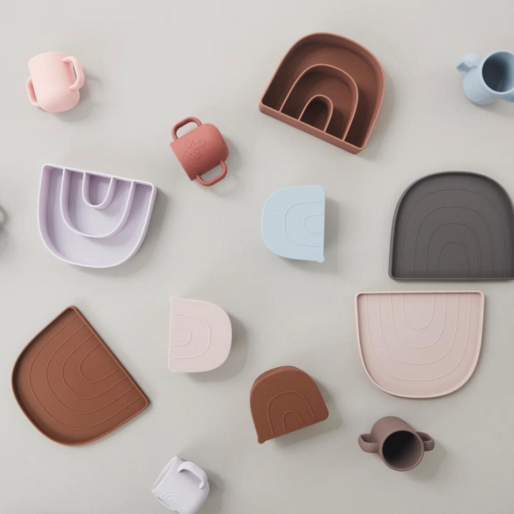 OYOY Mini Rainbow Plate & Bowl Set | Choko/Vanilla