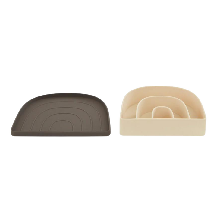 OYOY Mini Rainbow Plate & Bowl Set | Choko/Vanilla