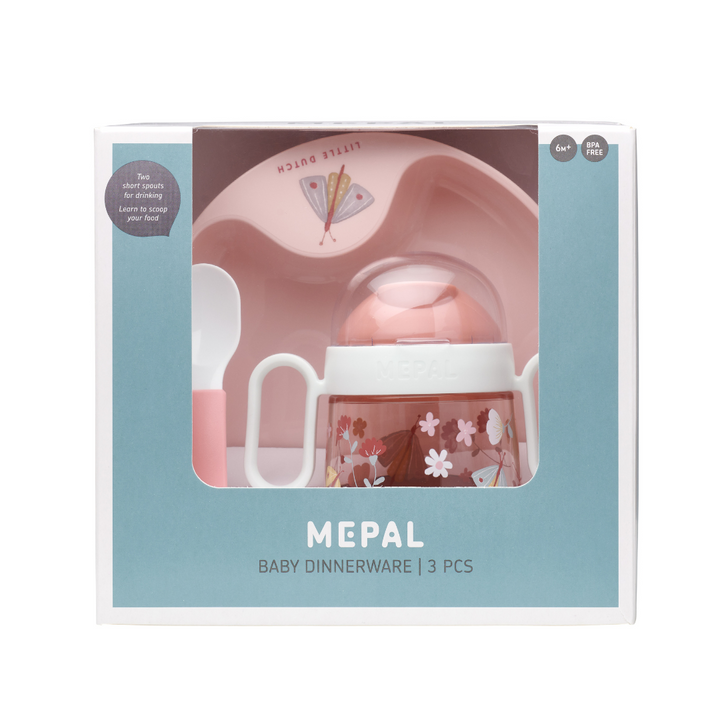Little Dutch x Mepal Dinnerware 3 Piece Set | Flowers & Butterflies