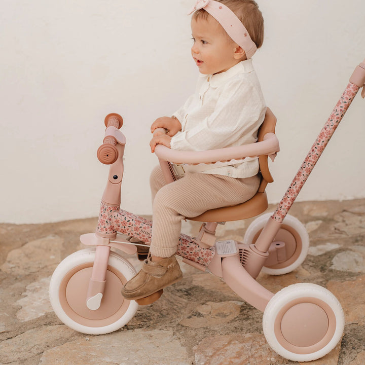 Little Dutch 4 in 1 Tricycle With Push Bar | Fairy Floral