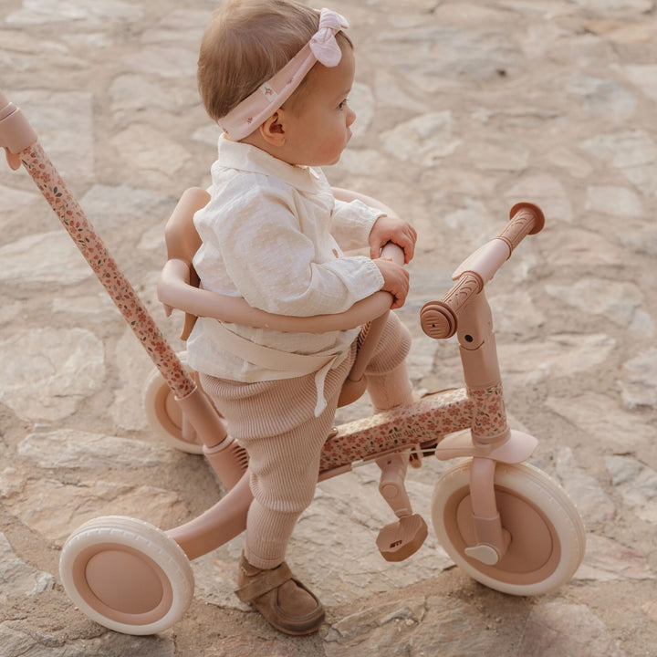 Little Dutch 4 in 1 Tricycle With Push Bar | Fairy Floral