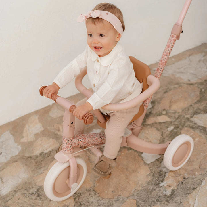 Little Dutch 4 in 1 Tricycle With Push Bar | Fairy Floral
