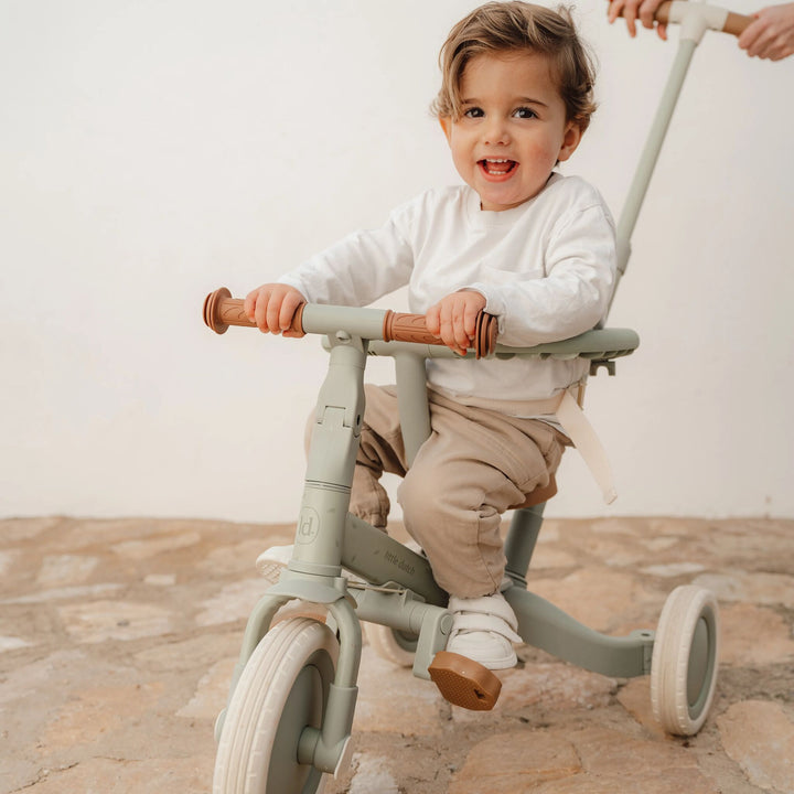 Little Dutch 4 in 1 Tricycle With Push Bar | Green