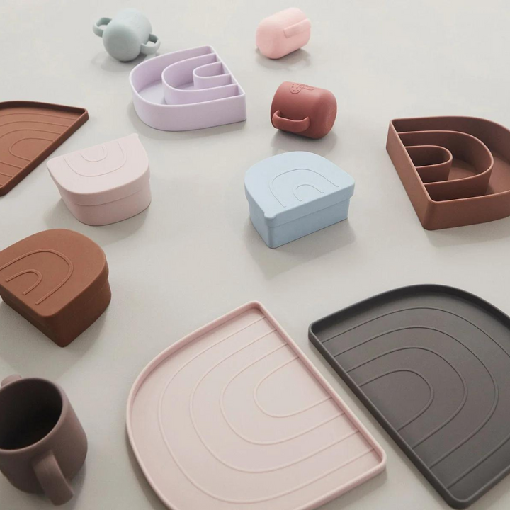OYOY Mini Rainbow Plate & Bowl Set | Choko/Vanilla