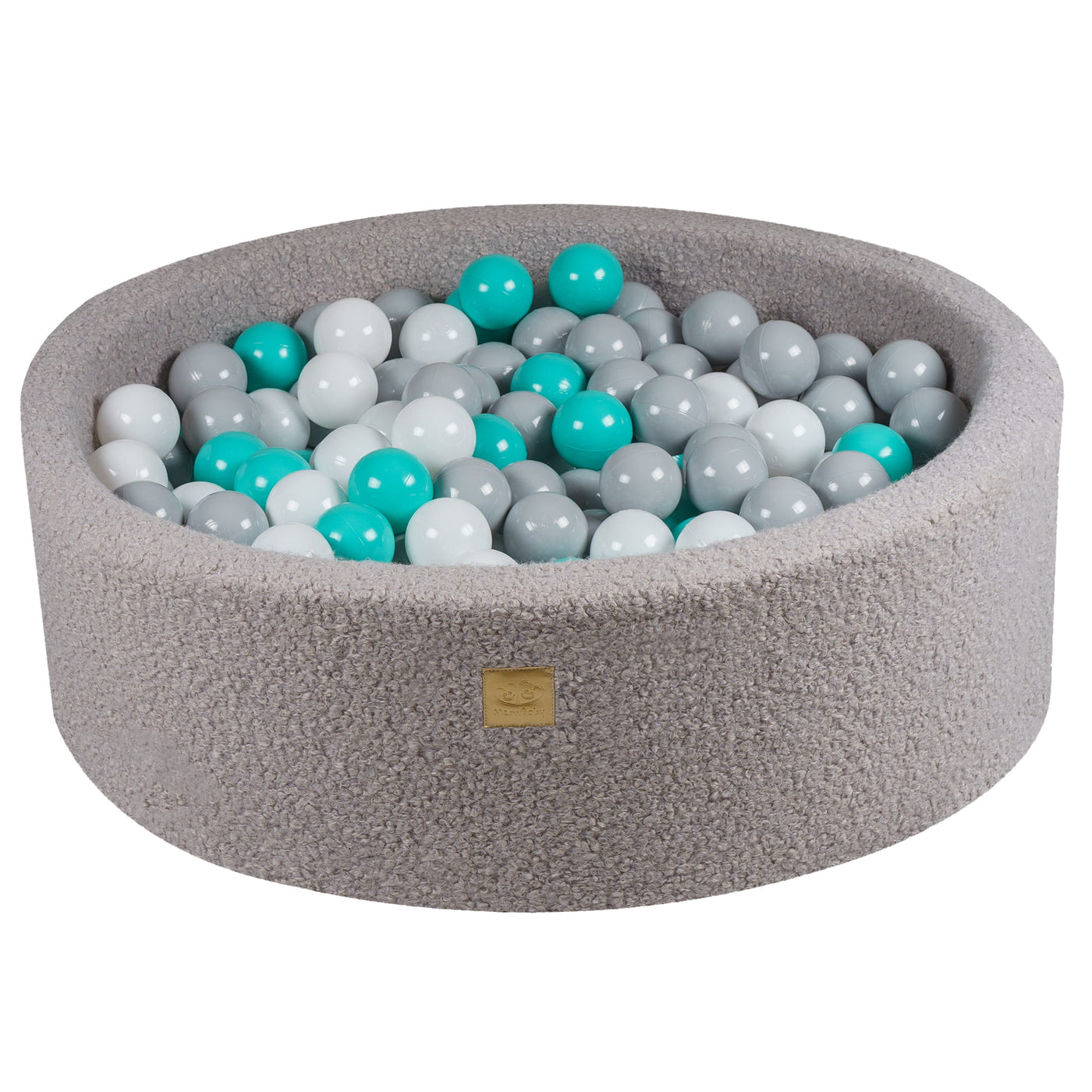 Grey Boucle Ball Pit | White, Grey & Turquoise Balls
