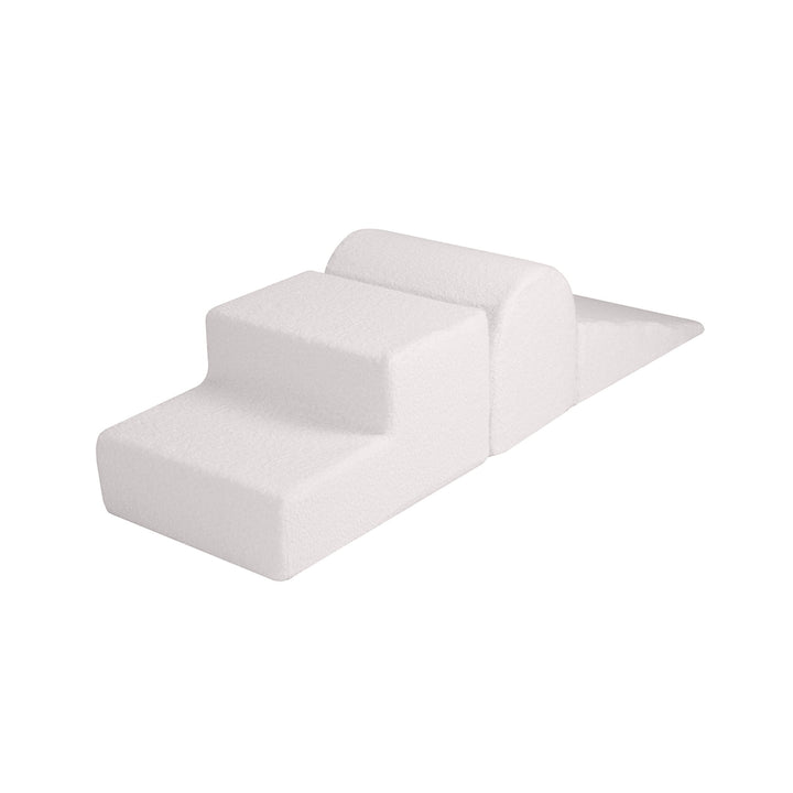 White Boucle Play Set With Ball Pit | Gold, Beige, White & Clear Balls