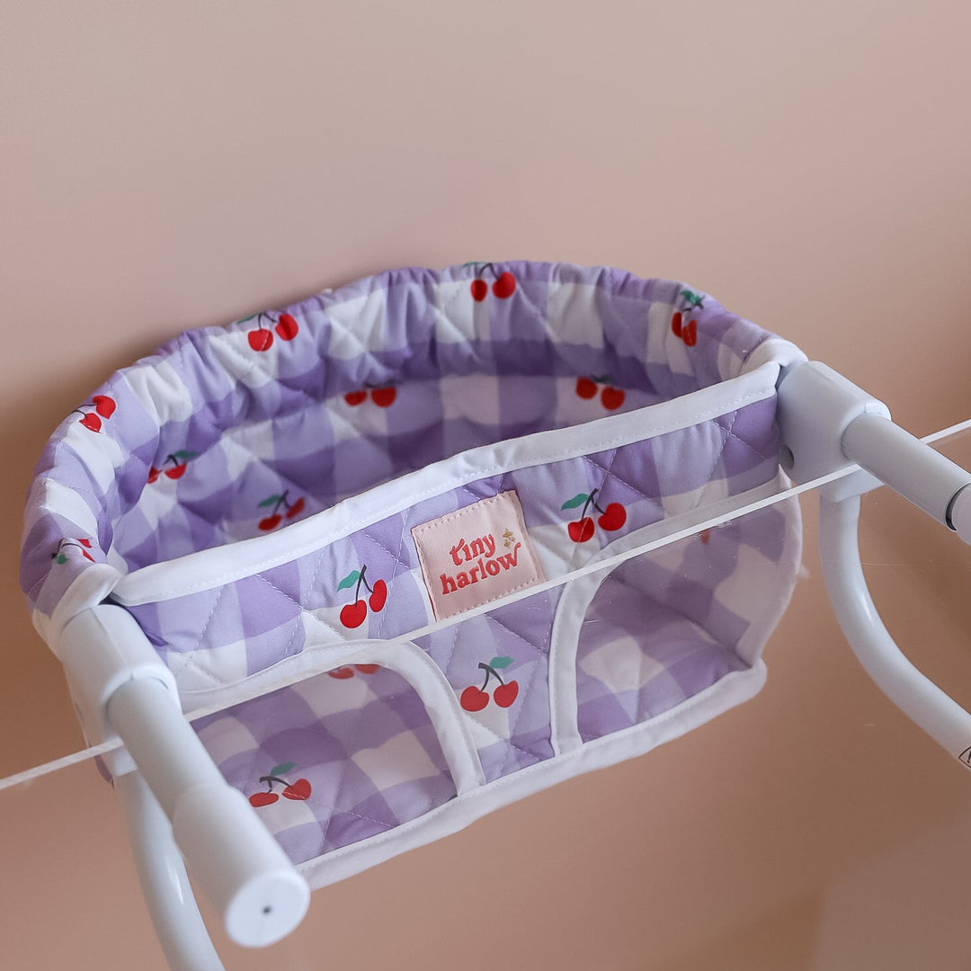 Tiny Harlow Portable Feeding Chair | Lilac Cherry