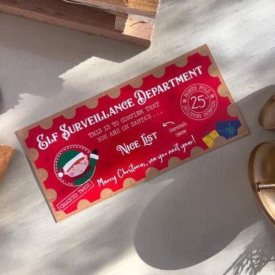 Christmas Nice List Elf Scratch Certificate