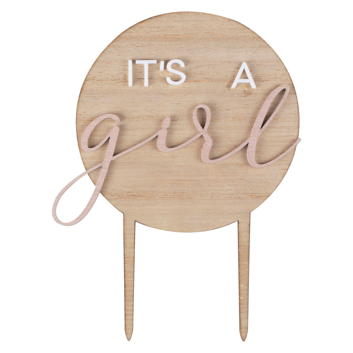 Ginger Ray It's a Girl Wooden Cake Topper