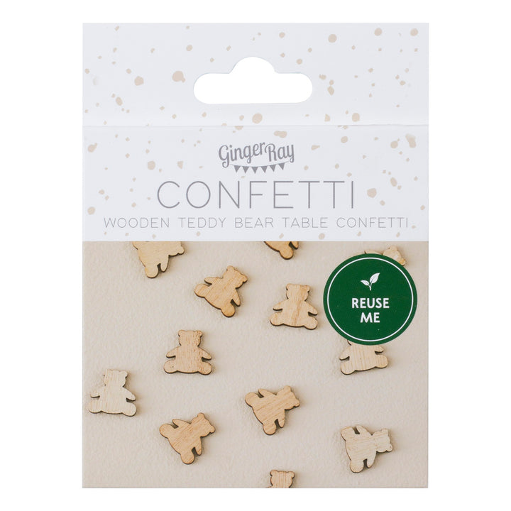 Ginger Ray Wooden Teddy Bear Baby Shower Confetti