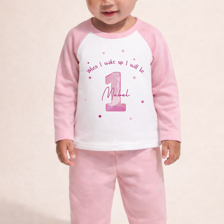 Personalised Children's Birthday Pyjamas Age 1 - 4 | Pink