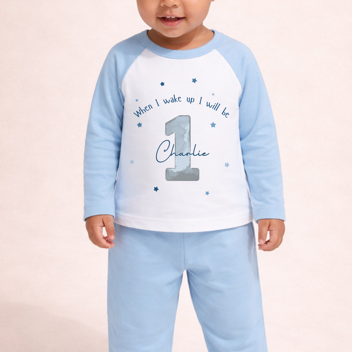 Personalised Children's Birthday Pyjamas Age 1 - 4 | Blue