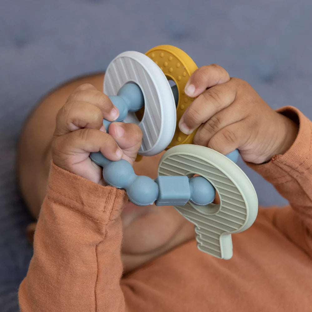 Little Dutch Silicone Teething Toy Keychain | Blue
