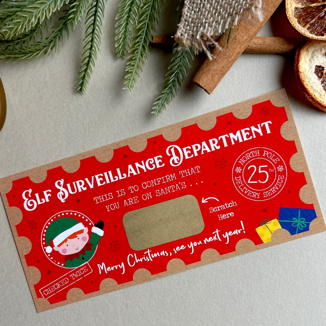 Christmas Nice List Elf Scratch Certificate