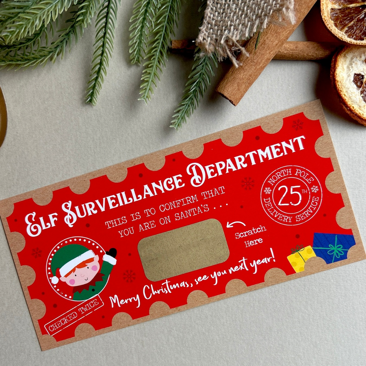 Christmas Nice List Elf Scratch Certificate