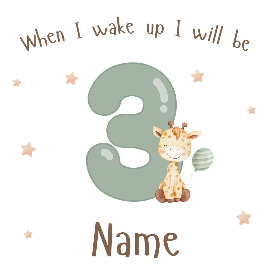 Personalised Children's Birthday Pyjamas Age 1 - 4 | Beige Safari