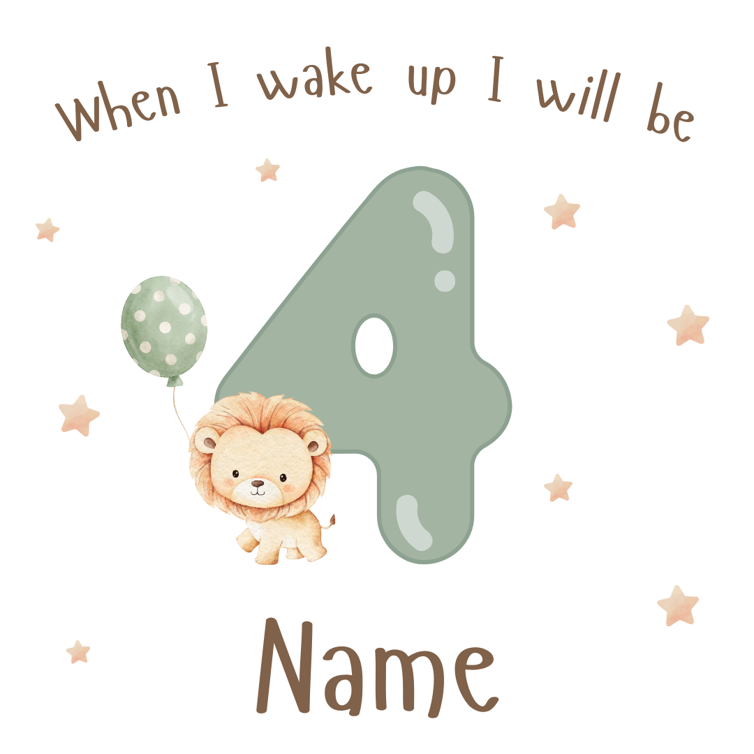 Personalised Children's Birthday Pyjamas Age 1 - 4 | Beige Safari