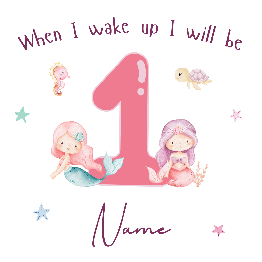 Personalised Children's Birthday Pyjamas Age 1 - 4 | Pink Mermaid