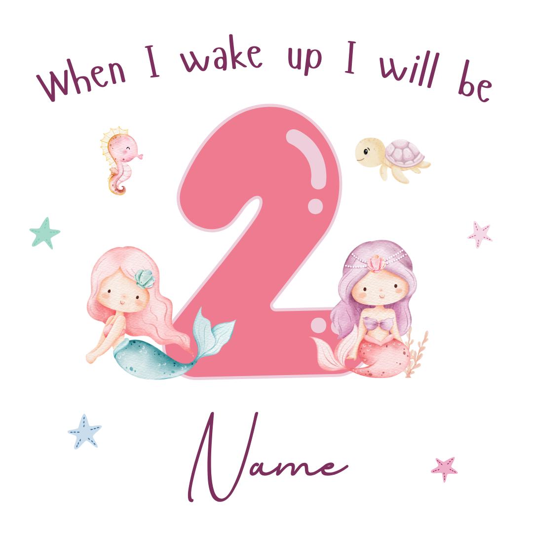 Personalised Children's Birthday Pyjamas Age 1 - 4 | Pink Mermaid