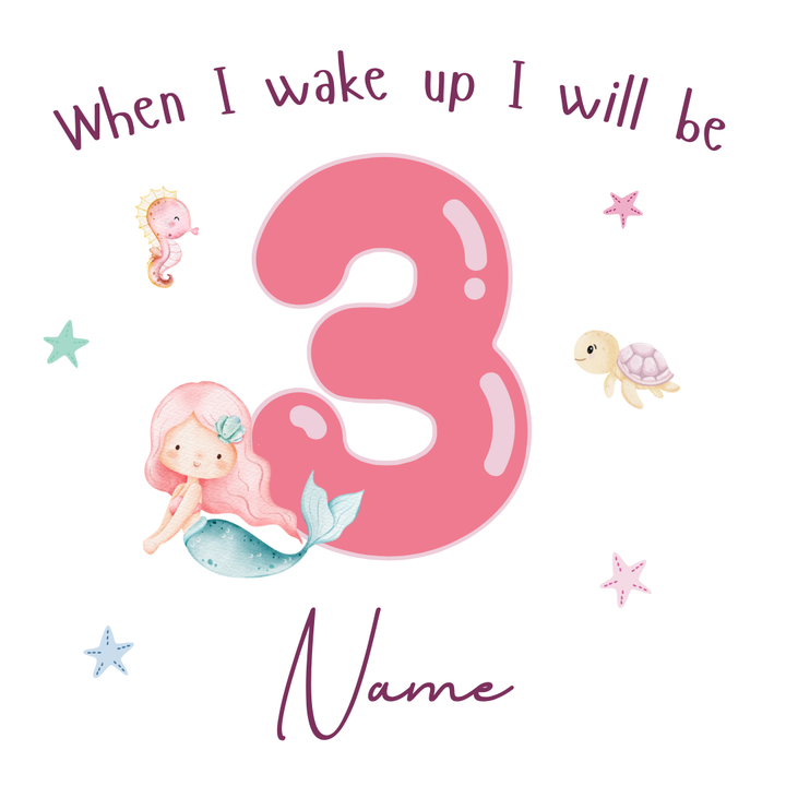 Personalised Children's Birthday Pyjamas Age 1 - 4 | Pink Mermaid