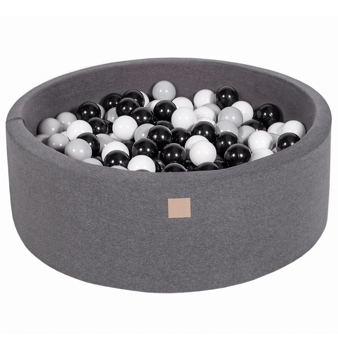 Cotton Dark Grey Ball Pit | Black, Grey & White Balls