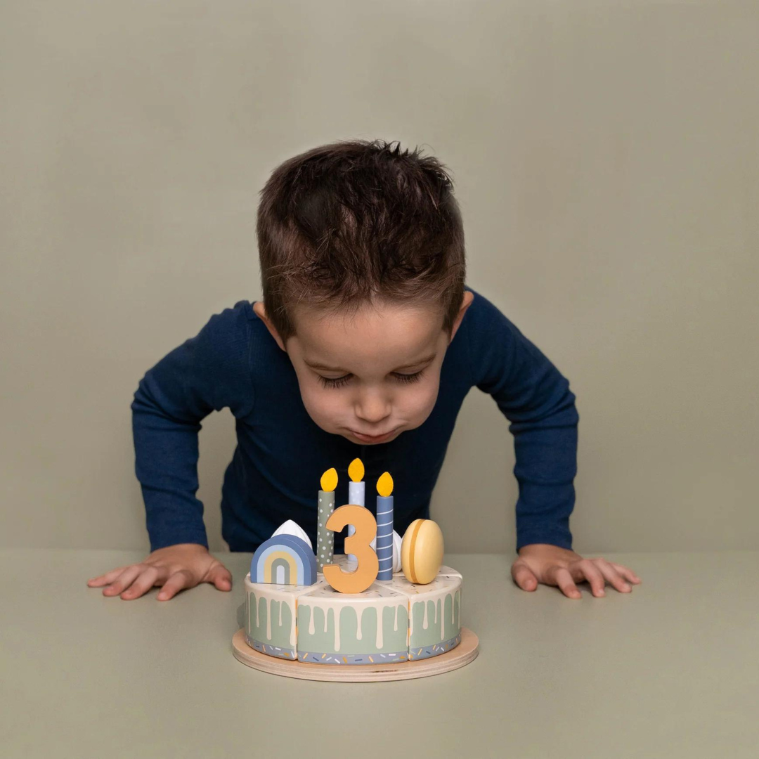 Little Dutch Wooden Birthday Cake | Blue