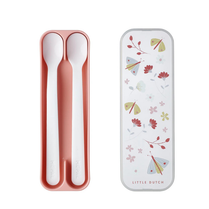 Little Dutch x Mepal Feeding Spoon Set Mio | Flowers & Butterflies