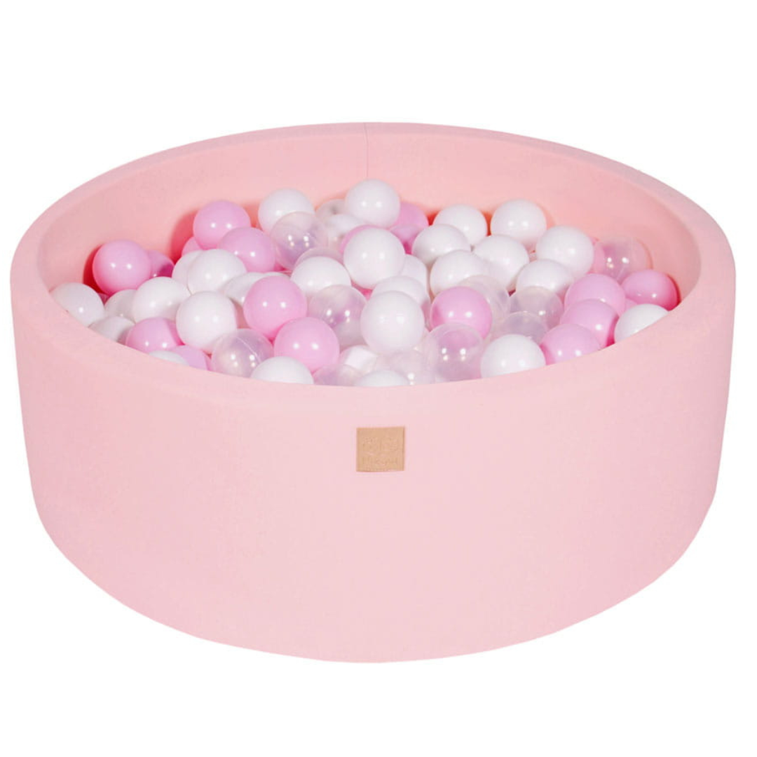 Cotton Light Pink Ball Pit | White, Pastel Pink & Clear Balls