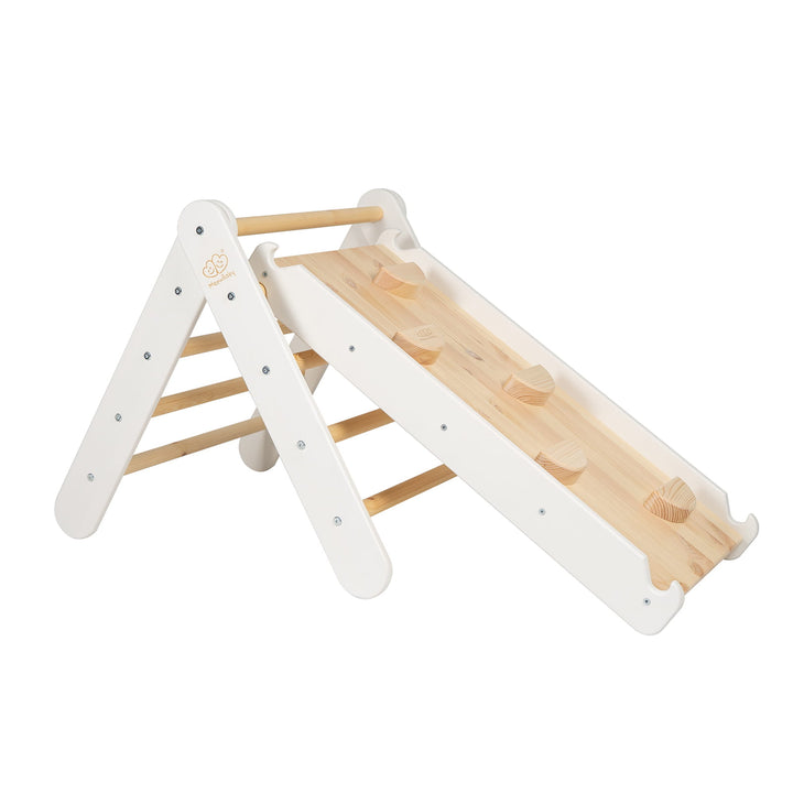 Wooden 2 in 1 Slide-Climbing Wall