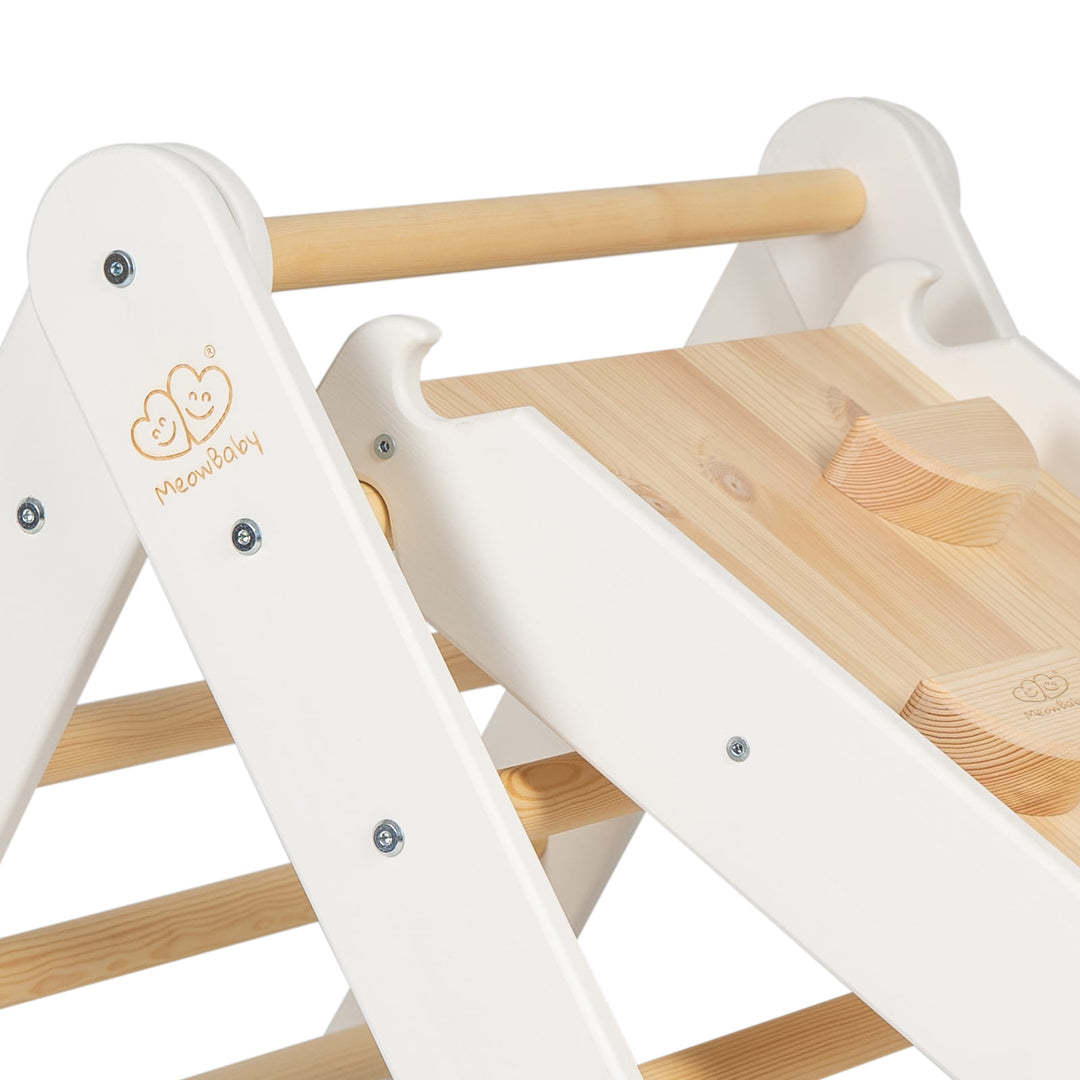 Wooden 2 in 1 Slide-Climbing Wall