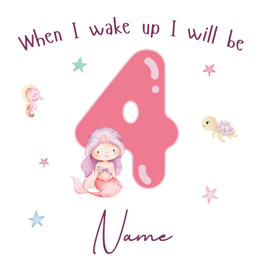 Personalised Children's Birthday Pyjamas Age 1 - 4 | Pink Mermaid