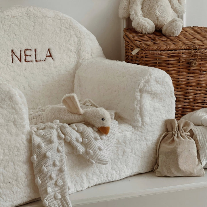 Personalised Teddy Chair White | Muzpony