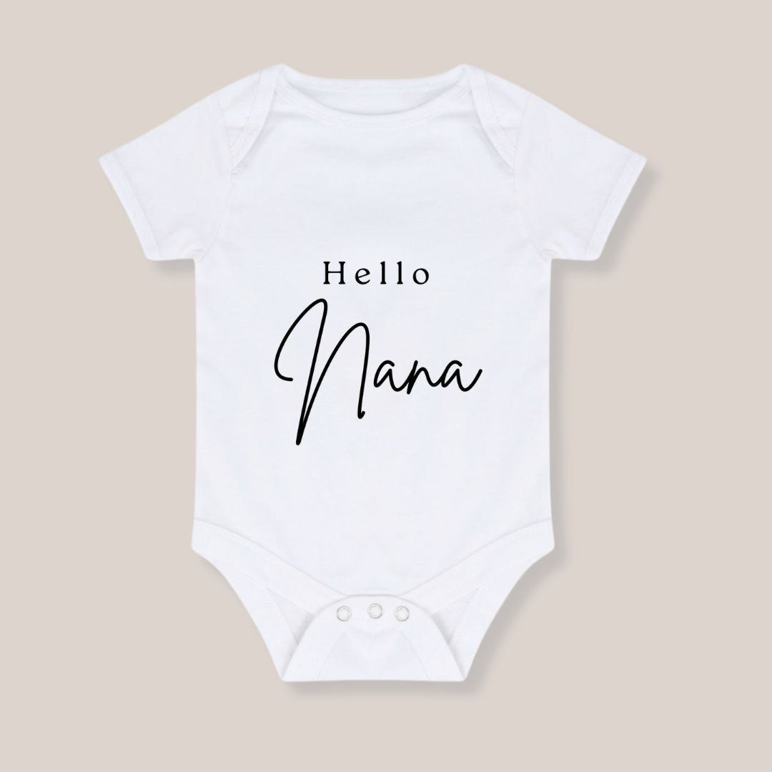 Pregnancy Announcement Baby Vest - Hello Nana