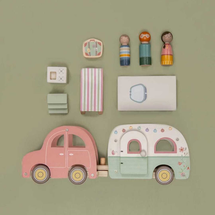 Little Dutch Toy Car with Caravan