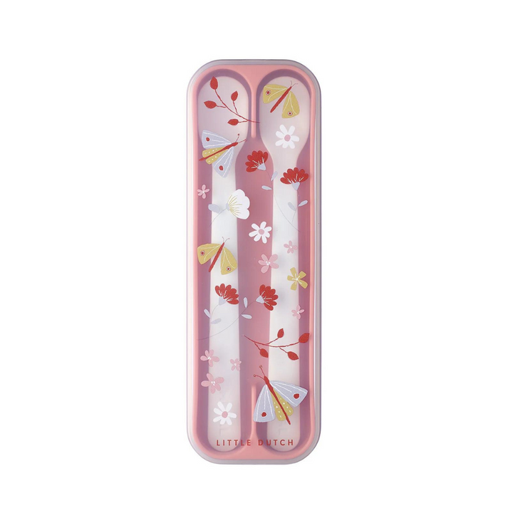 Little Dutch x Mepal Feeding Spoon Set Mio | Flowers & Butterflies