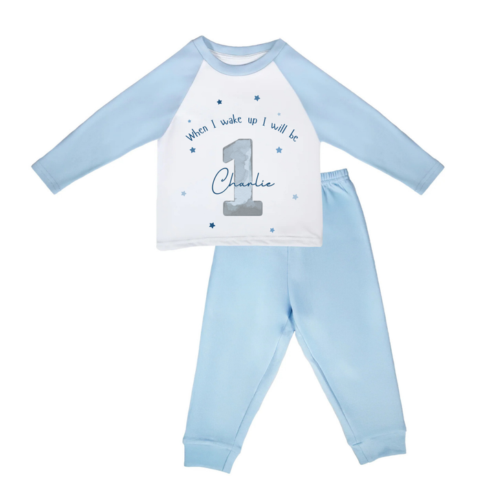 Personalised Children's Birthday Pyjamas Age 1 - 4 | Blue