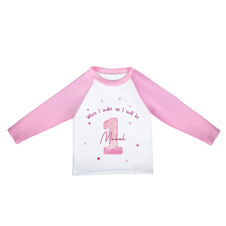Personalised Children's Birthday Pyjamas Age 1 - 4 | Pink