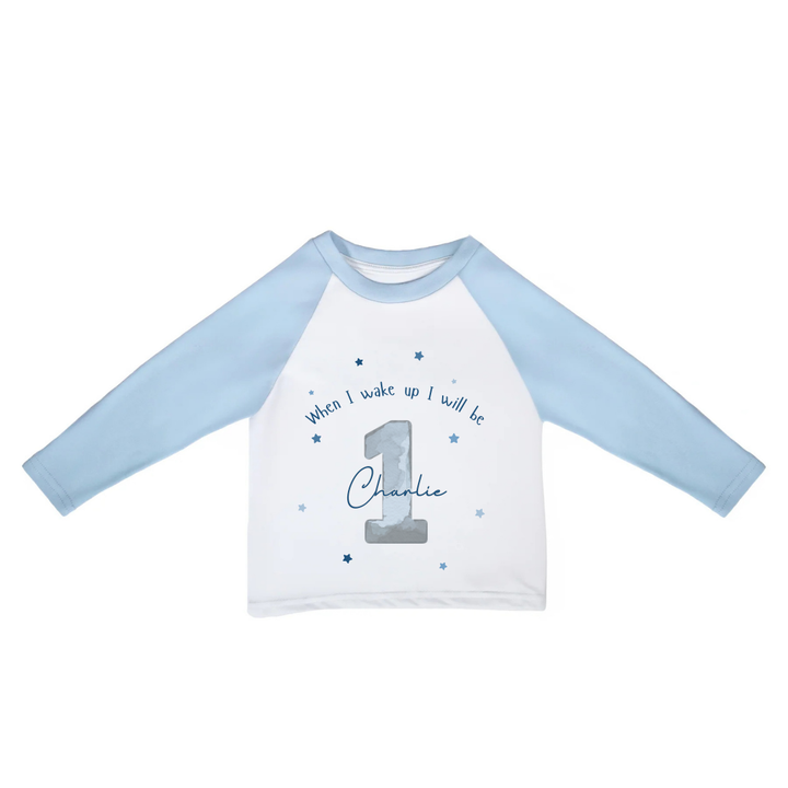 Personalised Children's Birthday Pyjamas Age 1 - 4 | Blue