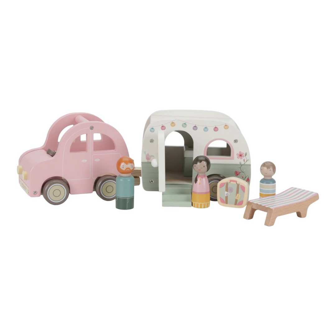 Little Dutch Toy Car with Caravan