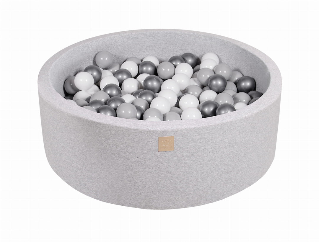Cotton Light Grey Ball Pit | White, Grey & Silver Balls
