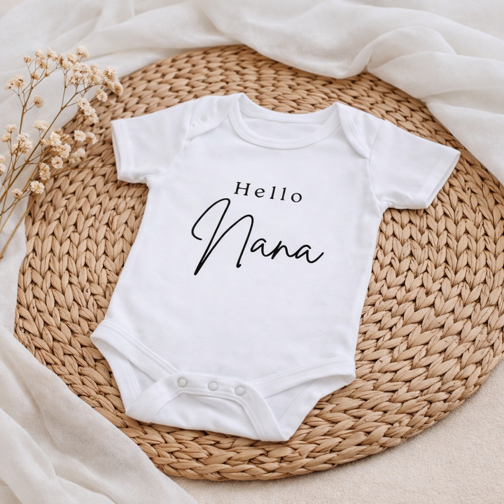 Pregnancy Announcement Baby Vest - Hello Nana