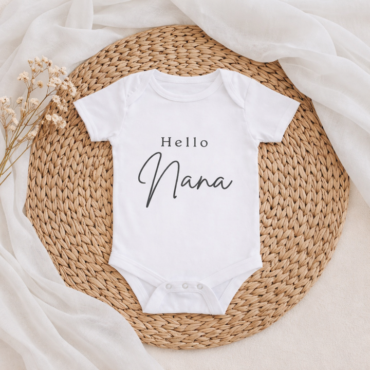 Pregnancy Announcement Baby Vest - Hello Nana