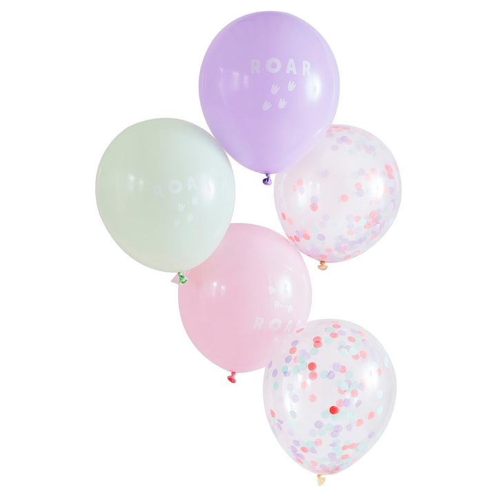 Ginger Ray Pink, Lilac and Pastel Green Roar Balloon Bundle