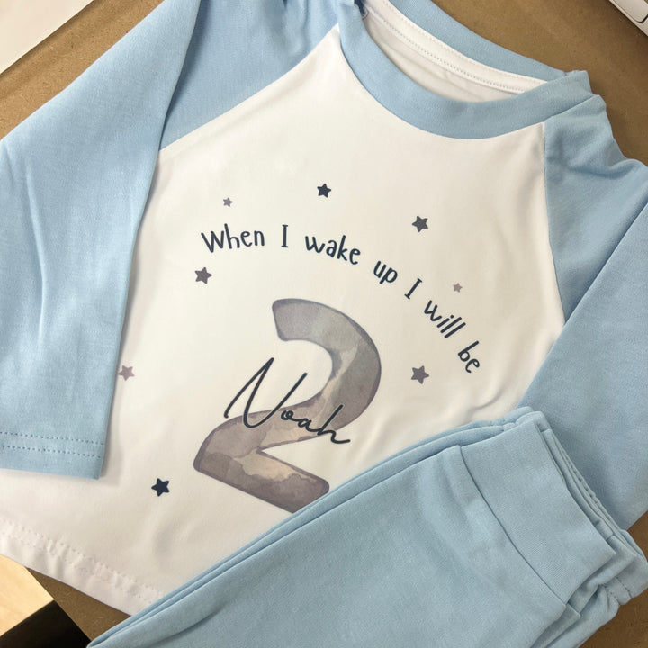 Personalised Children's Birthday Pyjamas Age 1 - 4 | Blue