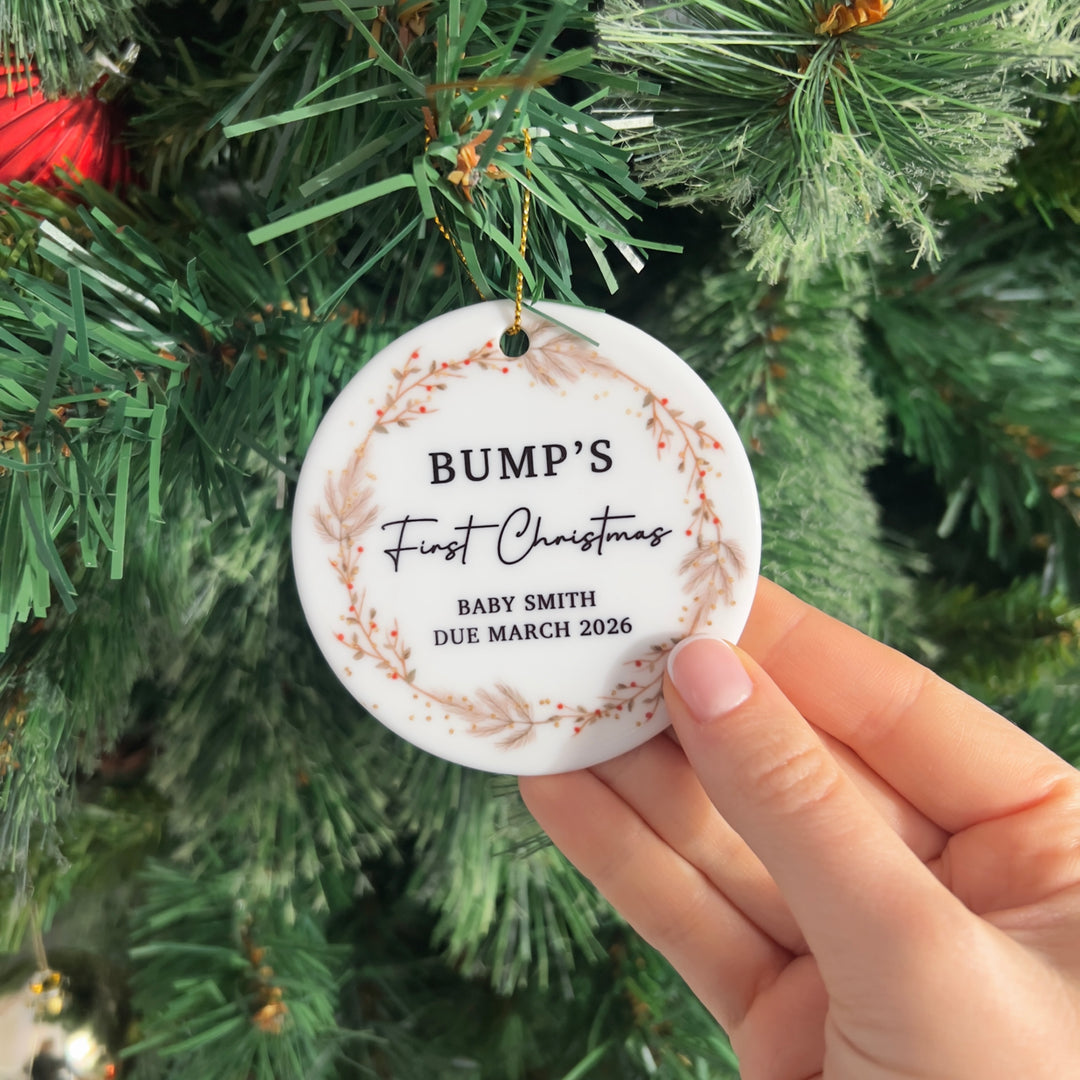 Personalised Bump's First Christmas Bauble