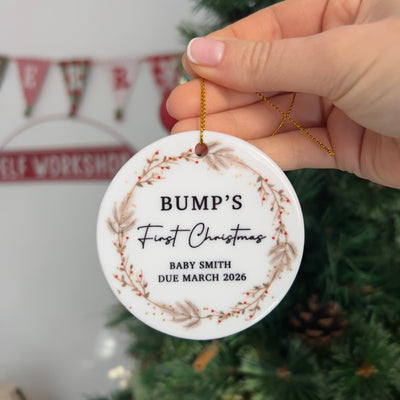 Personalised Bump's First Christmas Bauble